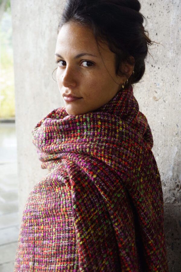 Multi color shawl (knitted)
