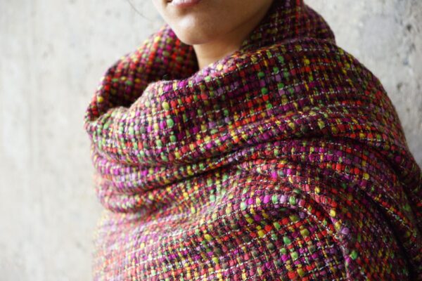Multi color shawl (knitted)