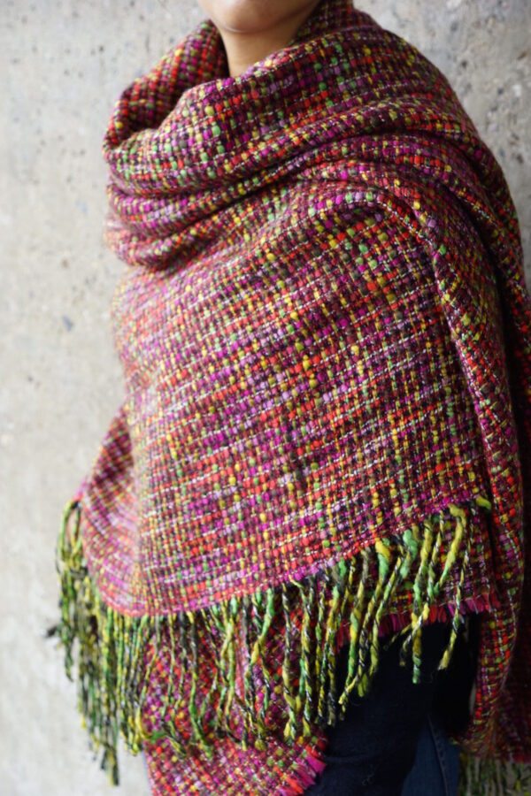 Multi color shawl (knitted)