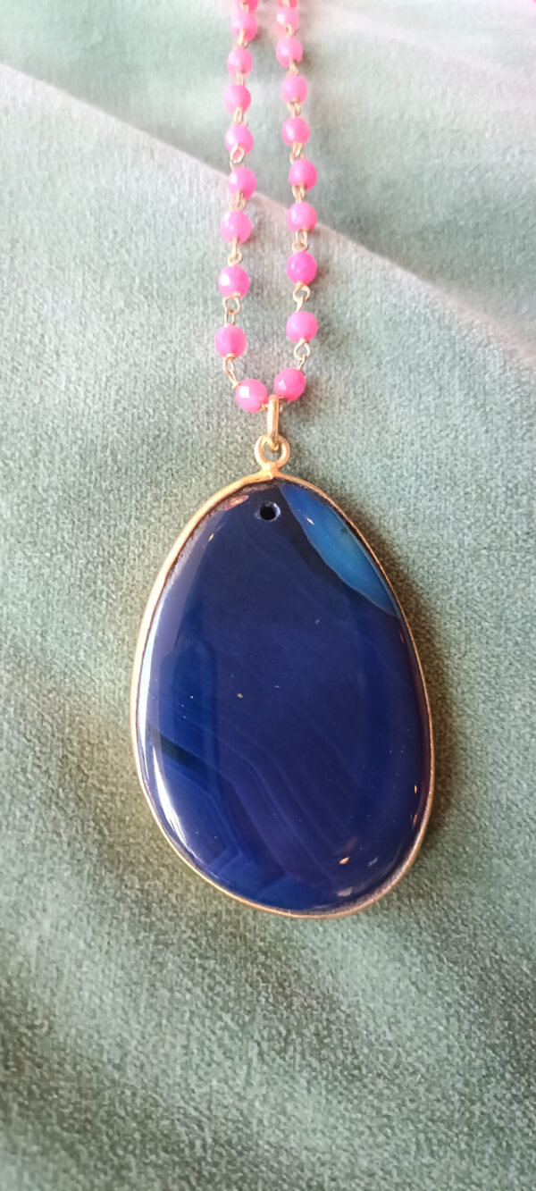 Agate Necklace - Dark Blue