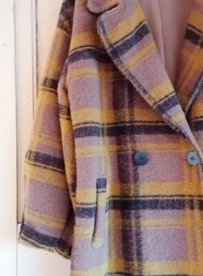 multicolour_check_detail Johanna Paris - Coat Multicolour Check