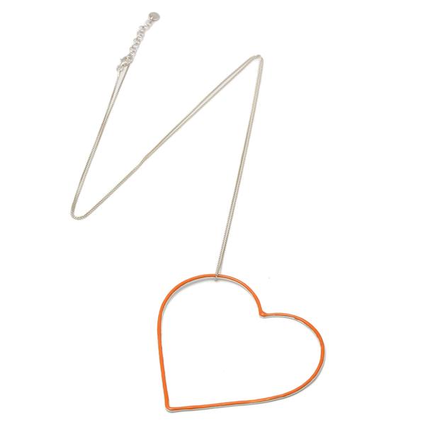 LARGE HEART - Silver Orange