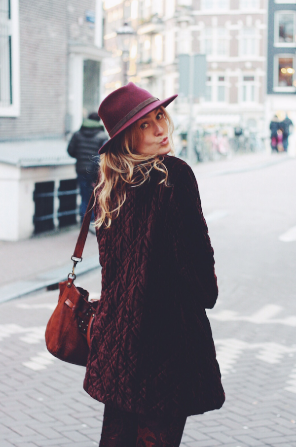 Classic bordeaux hat