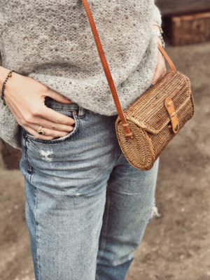 Straw crossbody - '"Lora"