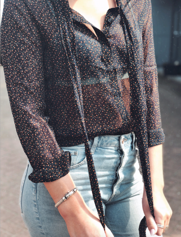 Mini Orange Bow Blouse