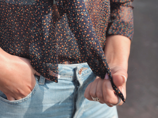 Mini Orange Bow Blouse